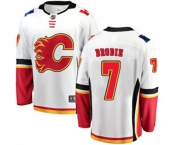 Youth Calgary Flames #7 TJ Brodie Fanatics Branded White Away Breakaway Hockey Jersey