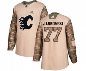 Youth Calgary Flames #77 Mark Jankowski Authentic Camo Veterans Day Practice Hockey Jersey