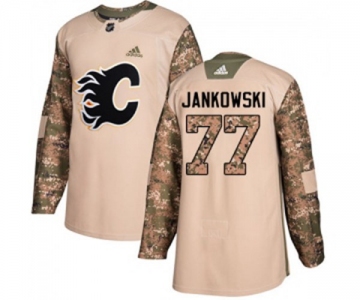 Youth Calgary Flames #77 Mark Jankowski Authentic Camo Veterans Day Practice Hockey Jersey