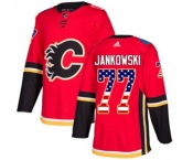 Youth Calgary Flames #77 Mark Jankowski Authentic Red USA Flag Fashion Hockey Jersey