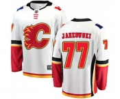 Youth Calgary Flames #77 Mark Jankowski Authentic White Away Fanatics Branded Breakaway Hockey Jersey