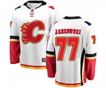 Youth Calgary Flames #77 Mark Jankowski Authentic White Away Fanatics Branded Breakaway Hockey Jersey