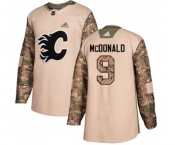 Youth Calgary Flames #9 Lanny McDonald Authentic Camo Veterans Day Practice Hockey Jersey