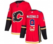 Youth Calgary Flames #9 Lanny McDonald Authentic Red USA Flag Fashion Hockey Jersey