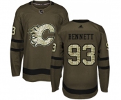 Youth Calgary Flames #93 Sam Bennett Authentic Green Salute to Service Hockey Jersey