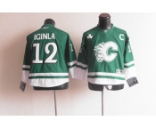 youth nhl jerseys calgary flames #12 iginla green