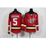 youth nhl jerseys calgary flames #5 giordano red[patch C][2015 new]