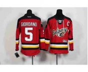 youth nhl jerseys calgary flames #5 giordano red[patch C][2015 new]