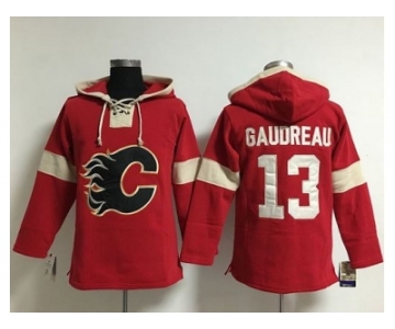 Calgary Flames #13 Johnny Gaudreau Red Pullover NHL Hoodie