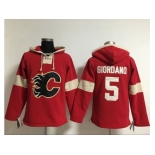 Calgary Flames #5 Mark Giordano Red Pullover NHL Hoodie