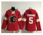 Calgary Flames #5 Mark Giordano Red Pullover NHL Hoodie