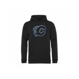 Calgary Flames Black Pond Hockey Pullover Hoodie