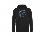 Calgary Flames Black Pond Hockey Pullover Hoodie