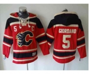 nhl jerseys calgary flames #5 giordano red[pullover hooded sweatshirt C]