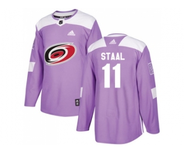 Men Adidas Carolina Hurricanes #11 Jordan Staal Purple Authentic Fights Cancer Stitched NHL Jersey