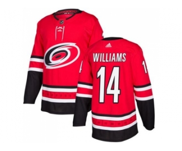 Men Adidas Carolina Hurricanes #14 Justin Williams Red Home Authentic Stitched NHL Jersey