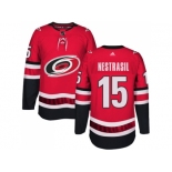 Men Adidas Carolina Hurricanes #15 Andrej Nestrasil Authentic Red Home NHL Jersey