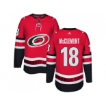 Men Adidas Carolina Hurricanes #18 Jay McClement Authentic Red Home NHL Jersey