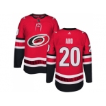 Men Adidas Carolina Hurricanes #20 Sebastian Aho Authentic Red Home NHL Jersey