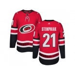 Men Adidas Carolina Hurricanes #21 Lee Stempniak Authentic Red Home NHL Jersey