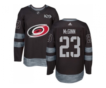 Men Adidas Carolina Hurricanes #23 Brock McGinn Black 1917-2017 100th Anniversary Stitched NHL Jersey