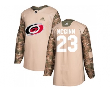 Men Adidas Carolina Hurricanes #23 Brock McGinn Camo Authentic 2017 Veterans Day Stitched NHL Jersey