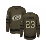 Men Adidas Carolina Hurricanes #23 Brock McGinn Green Salute to Service Stitched NHL Jersey