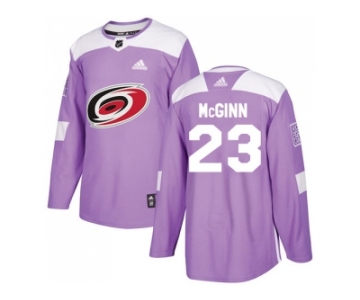 Men Adidas Carolina Hurricanes #23 Brock McGinn Purple Authentic Fights Cancer Stitched NHL Jersey