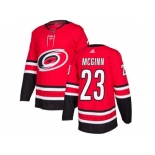 Men Adidas Carolina Hurricanes #23 Brock McGinn Red Home Authentic Stitched NHL Jersey