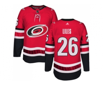 Men Adidas Carolina Hurricanes #26 John-Michael Liles Authentic Red Home NHL Jersey