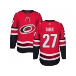 Men Adidas Carolina Hurricanes #27 Justin Faulk Authentic Red Home NHL Jersey