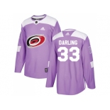 Men Adidas Carolina Hurricanes #33 Scott Darling Purple Authentic Fights Cancer Stitched NHL Jersey