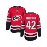 Men Adidas Carolina Hurricanes #42 Joakim Nordstrom Authentic Red Home NHL Jersey