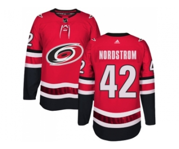 Men Adidas Carolina Hurricanes #42 Joakim Nordstrom Authentic Red Home NHL Jersey