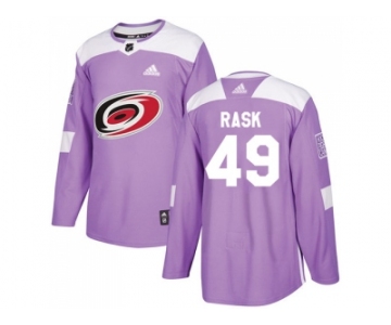 Men Adidas Carolina Hurricanes #49 Victor Rask Purple Authentic Fights Cancer Stitched NHL Jerse