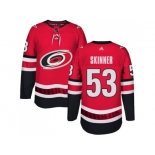 Men Adidas Carolina Hurricanes #53 Jeff Skinner Authentic Red Home NHL Jersey