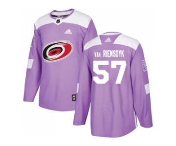 Men Adidas Carolina Hurricanes #57 Trevor Van Riemsdyk Purple Authentic Fights Cancer Stitched NHL Jersey