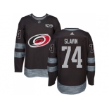 Men Adidas Carolina Hurricanes #74 Jaccob Slavin Black 1917-2017 100th Anniversary Stitched NHL Jersey