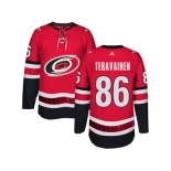 Men Adidas Carolina Hurricanes #86 Teuvo Teravainen Authentic Red Home NHL Jersey