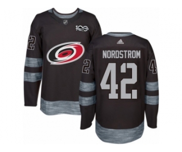 Men's Adidas Carolina Hurricanes #42 Joakim Nordstrom Authentic Black 1917-2017 100th Anniversary NHL Jersey