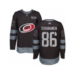 Men's Adidas Carolina Hurricanes #86 Teuvo Teravainen Authentic Black 1917-2017 100th Anniversary NHL Jersey