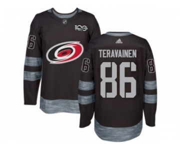 Men's Adidas Carolina Hurricanes #86 Teuvo Teravainen Authentic Black 1917-2017 100th Anniversary NHL Jersey