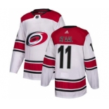 Men's Carolina Hurricanes #11 Jordan Staal White Road Stitched Hockey Jersey