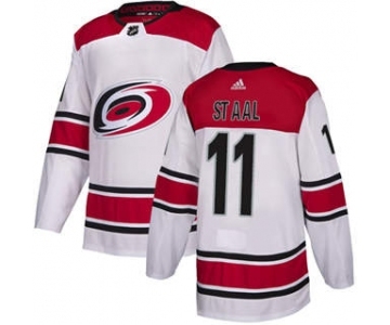 Men's Carolina Hurricanes #11 Jordan Staal White Road Stitched Hockey Jersey