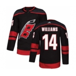 Men's Carolina Hurricanes #14 Justin Williams Black Alternate Stitched Hockey Jersey