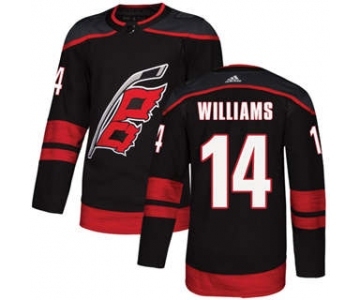 Men's Carolina Hurricanes #14 Justin Williams Black Alternate Stitched Hockey Jersey