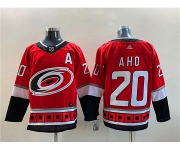 Men's Carolina Hurricanes #20 Sebastian Aho NEW Red Stitched Jersey