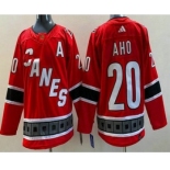 Men's Carolina Hurricanes #20 Sebastian Aho Red 2022 Reverse Retro Authentic Jersey