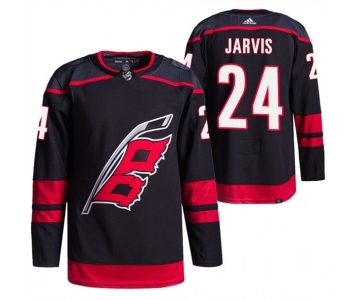 Men's Carolina Hurricanes #24 Seth Jarvis Black Stitched Jersey