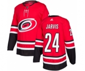 Men's Carolina Hurricanes #24 Seth Jarvis Red Stitched Jersey